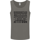 Teacher Attitude Funny Teaching Games PE Geography Mens Vest Tank Top Charcoal