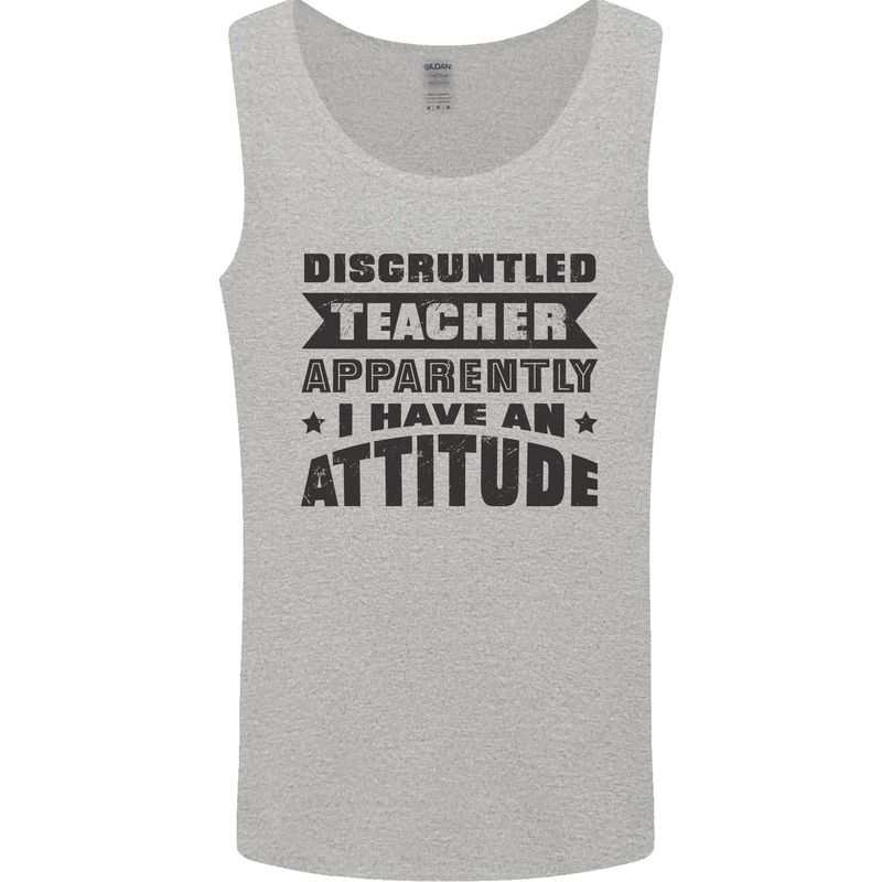 Teacher Attitude Funny Teaching Games PE Geography Mens Vest Tank Top Sports Grey