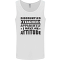 Teacher Attitude Funny Teaching Games PE Geography Mens Vest Tank Top White