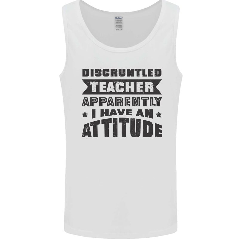 Teacher Attitude Funny Teaching Games PE Geography Mens Vest Tank Top White