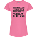 Teacher Attitude Funny Teaching Games PE Geography Womens Petite Cut T-Shirt Azalea