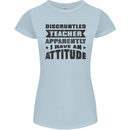Teacher Attitude Funny Teaching Games PE Geography Womens Petite Cut T-Shirt Light Blue