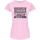 Teacher Attitude Funny Teaching Games PE Geography Womens Petite Cut T-Shirt Light Pink
