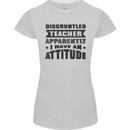 Teacher Attitude Funny Teaching Games PE Geography Womens Petite Cut T-Shirt Sports Grey