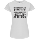 Teacher Attitude Funny Teaching Games PE Geography Womens Petite Cut T-Shirt White
