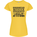 Teacher Attitude Funny Teaching Games PE Geography Womens Petite Cut T-Shirt Yellow