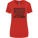 Teacher Attitude Funny Teaching Games PE Geography Womens Wider Cut T-Shirt Red