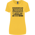 Teacher Attitude Funny Teaching Games PE Geography Womens Wider Cut T-Shirt Yellow