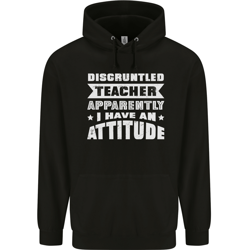 Teacher Attitude Funny Teaching Maths English Childrens Kids Hoodie Black