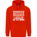 Teacher Attitude Funny Teaching Maths English Childrens Kids Hoodie Bright Red