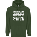 Teacher Attitude Funny Teaching Maths English Childrens Kids Hoodie Forest Green