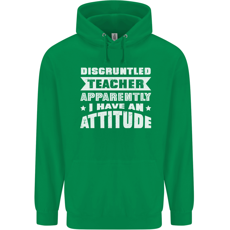 Teacher Attitude Funny Teaching Maths English Childrens Kids Hoodie Irish Green