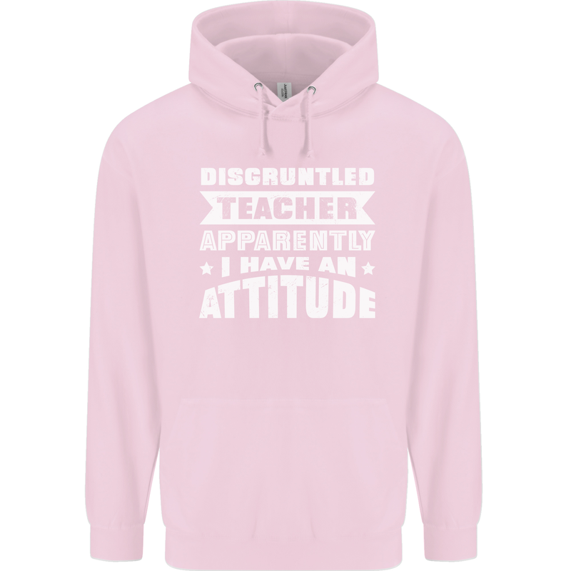 Teacher Attitude Funny Teaching Maths English Childrens Kids Hoodie Light Pink