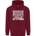 Teacher Attitude Funny Teaching Maths English Childrens Kids Hoodie Maroon