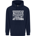 Teacher Attitude Funny Teaching Maths English Childrens Kids Hoodie Navy Blue