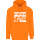 Teacher Attitude Funny Teaching Maths English Childrens Kids Hoodie Orange