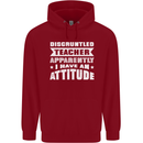 Teacher Attitude Funny Teaching Maths English Childrens Kids Hoodie Red