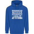 Teacher Attitude Funny Teaching Maths English Childrens Kids Hoodie Royal Blue