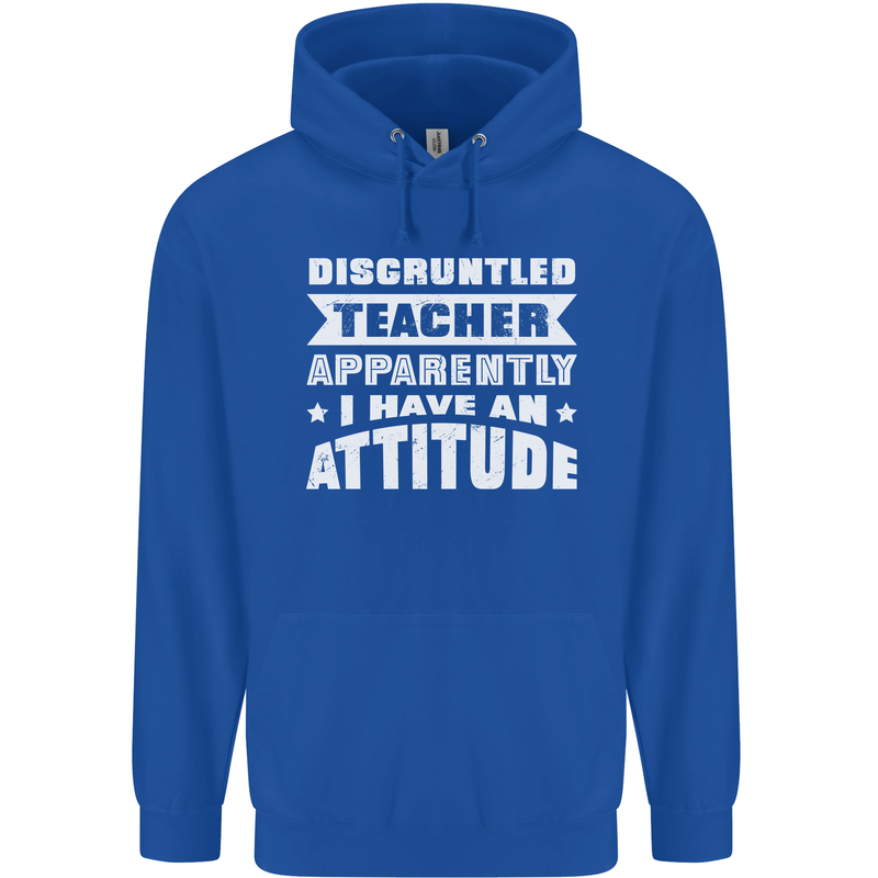 Teacher Attitude Funny Teaching Maths English Childrens Kids Hoodie Royal Blue
