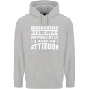 Teacher Attitude Funny Teaching Maths English Childrens Kids Hoodie Sports Grey