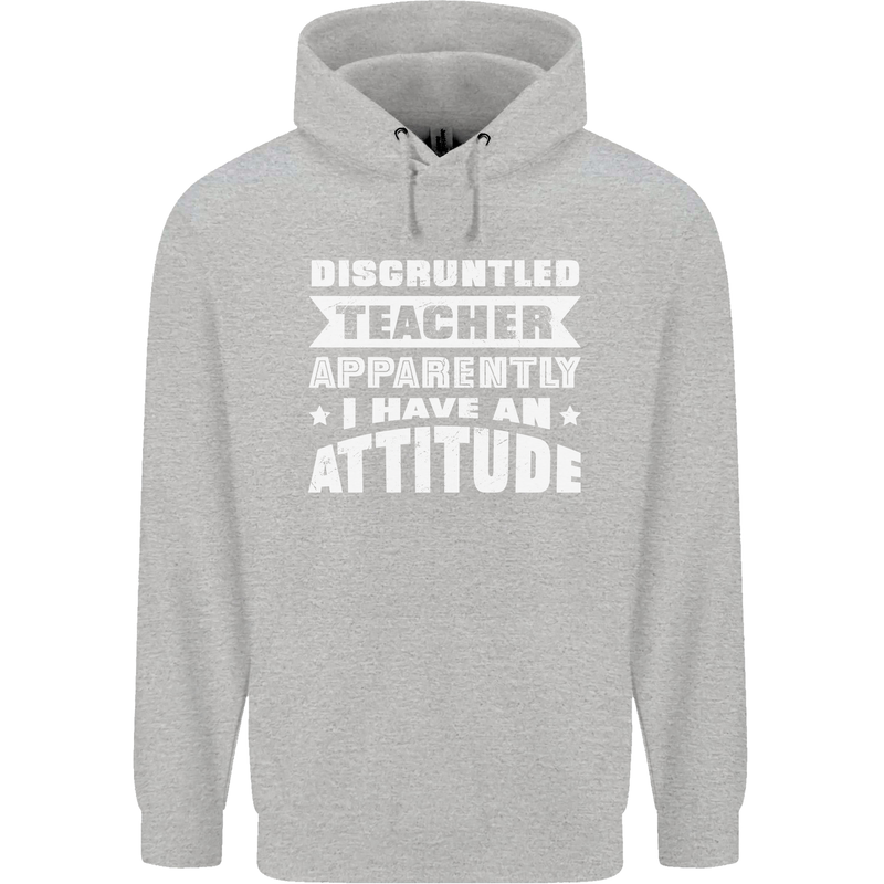 Teacher Attitude Funny Teaching Maths English Childrens Kids Hoodie Sports Grey