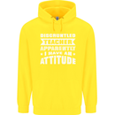 Teacher Attitude Funny Teaching Maths English Childrens Kids Hoodie Yellow
