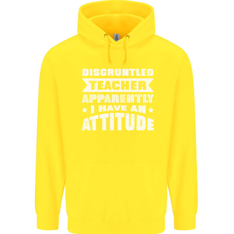 Teacher Attitude Funny Teaching Maths English Childrens Kids Hoodie Yellow
