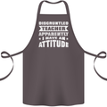 Teacher Attitude Funny Teaching Maths English Cotton Apron 100% Organic Dark Grey