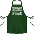 Teacher Attitude Funny Teaching Maths English Cotton Apron 100% Organic Forest Green