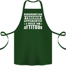 Teacher Attitude Funny Teaching Maths English Cotton Apron 100% Organic Forest Green