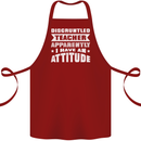 Teacher Attitude Funny Teaching Maths English Cotton Apron 100% Organic Maroon