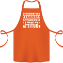Teacher Attitude Funny Teaching Maths English Cotton Apron 100% Organic Orange
