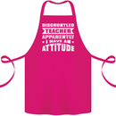 Teacher Attitude Funny Teaching Maths English Cotton Apron 100% Organic Pink