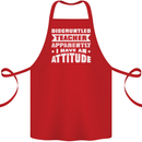 Teacher Attitude Funny Teaching Maths English Cotton Apron 100% Organic Red