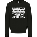 Teacher Attitude Funny Teaching Maths English Kids Sweatshirt Jumper Black