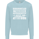 Teacher Attitude Funny Teaching Maths English Kids Sweatshirt Jumper Light Blue