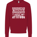 Teacher Attitude Funny Teaching Maths English Kids Sweatshirt Jumper Red