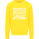 Teacher Attitude Funny Teaching Maths English Kids Sweatshirt Jumper Yellow