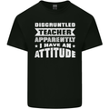 Teacher Attitude Funny Teaching Maths English Kids T-Shirt Childrens Black