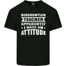 Teacher Attitude Funny Teaching Maths English Kids T-Shirt Childrens Black
