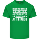 Teacher Attitude Funny Teaching Maths English Kids T-Shirt Childrens Irish Green