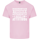 Teacher Attitude Funny Teaching Maths English Kids T-Shirt Childrens Light Pink