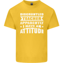 Teacher Attitude Funny Teaching Maths English Kids T-Shirt Childrens Yellow