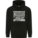 Teacher Attitude Funny Teaching Maths English Mens 80% Cotton Hoodie Black