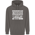 Teacher Attitude Funny Teaching Maths English Mens 80% Cotton Hoodie Charcoal