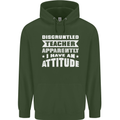 Teacher Attitude Funny Teaching Maths English Mens 80% Cotton Hoodie Forest Green