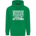 Teacher Attitude Funny Teaching Maths English Mens 80% Cotton Hoodie Irish Green