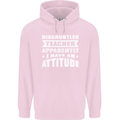 Teacher Attitude Funny Teaching Maths English Mens 80% Cotton Hoodie Light Pink