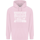 Teacher Attitude Funny Teaching Maths English Mens 80% Cotton Hoodie Light Pink
