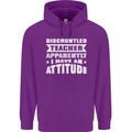 Teacher Attitude Funny Teaching Maths English Mens 80% Cotton Hoodie Purple